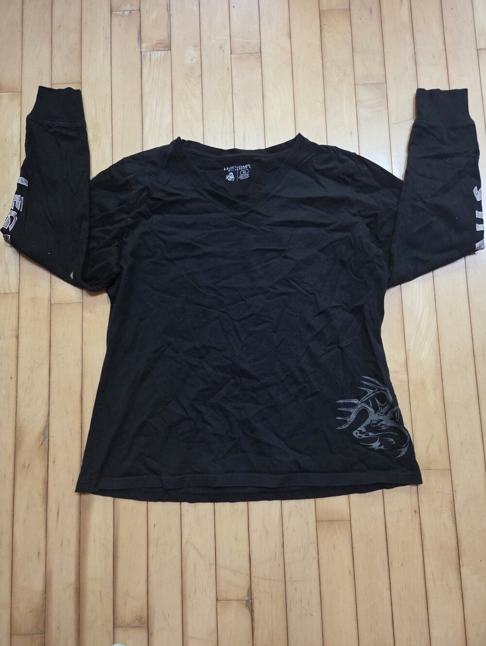 Legendary Whitetails Black V‑Neck Tee with Subtle Logo